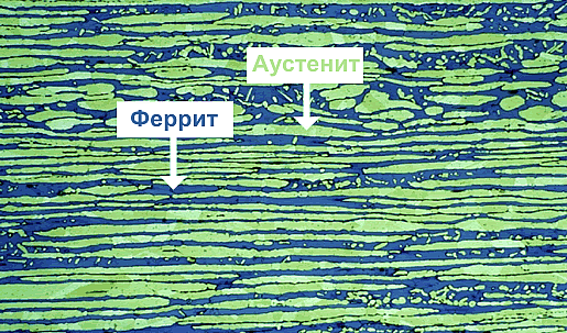 Структура двухфазной (дуплексной) нержавеющей стали структура-двухфазной-нержавеющей-стали