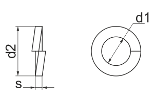 Чертёж гровер шайбы DIN127