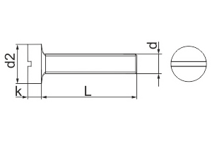 Чертёж винта ГОСТ 1491-80 / DIN 84