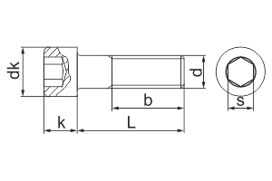 Чертёж винта DIN912