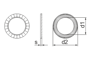 Чертёж стопорной шайбы NORD-LOCK